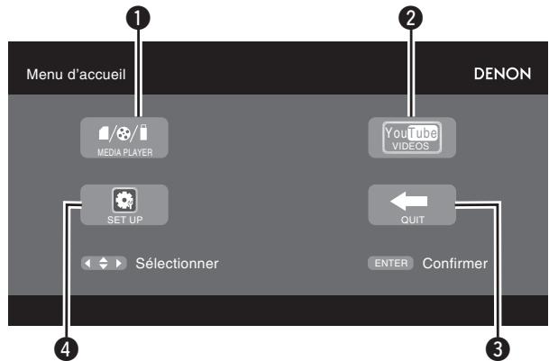 DENON DBP-2012UD - Écran du menu accueil - 1