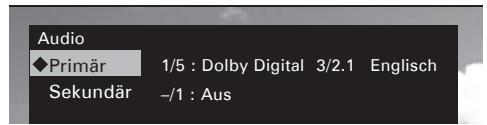 DENON DBP-A100 - Wechseln zwischen Primär-/ Sekundäraudio einer BD - 1