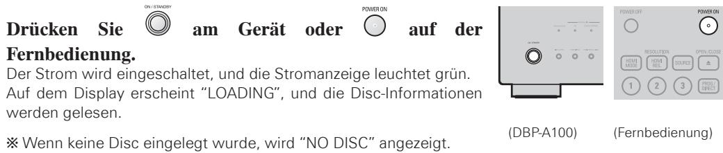DENON DBP-A100 - Einschalten des Geräts - 1