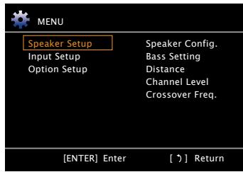 DENON DHT-1312BA - Exemples d'affichage de menu - 1