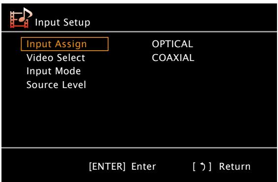DENON DHT-1312BA - Exemples d'affichages d'écran de menu "Input Assign - 1