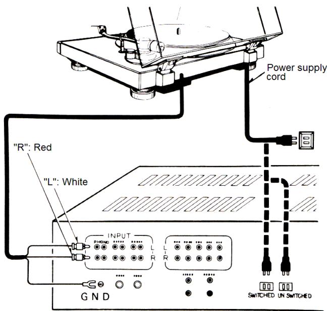 DENON DP-30L - After assembly, make the following connections. Make correct and firm connections. Be sure that the power of amplifier is "off". - 5