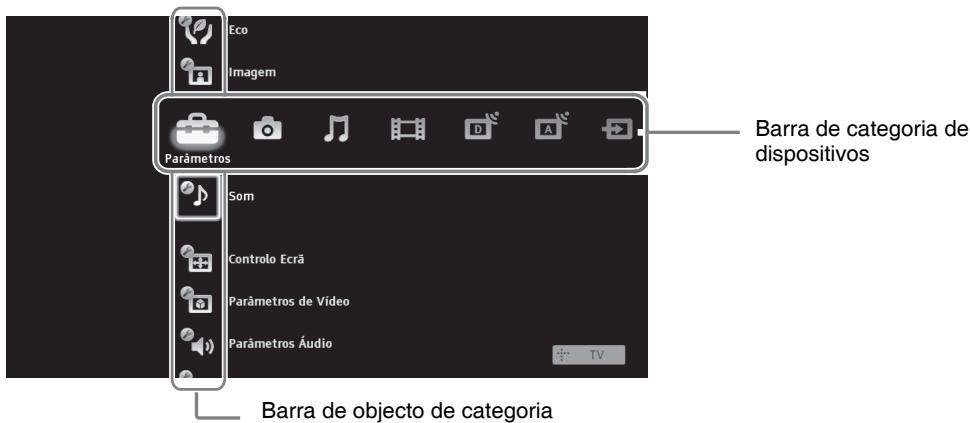 SONY BRAVIA RM-ED016 - Navegar através do Menu TV Home em XMB™ - 1