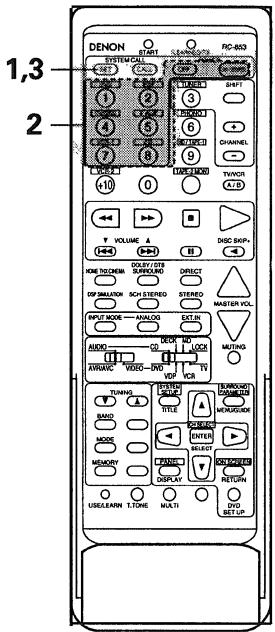 DENON RC 853 - Using the system call function - 8