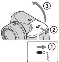 SONY DSC H300 & CYBER-SHOT DSC-H300 - Isætning af batterierne/et hukommelseskort (sælges separat) - 1