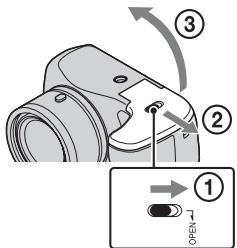 SONY DSC H300 & CYBER-SHOT DSC-H300 - Τοποθέτηση των μπαταριών/μιας κάρτας μνήμης (πωλείται χωριστά) - 1