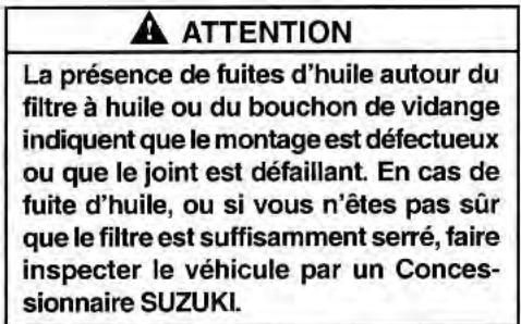 SUZUKI SAMURAI - Dépose du filtré à huile et repose d'un filtré neuf. - 5