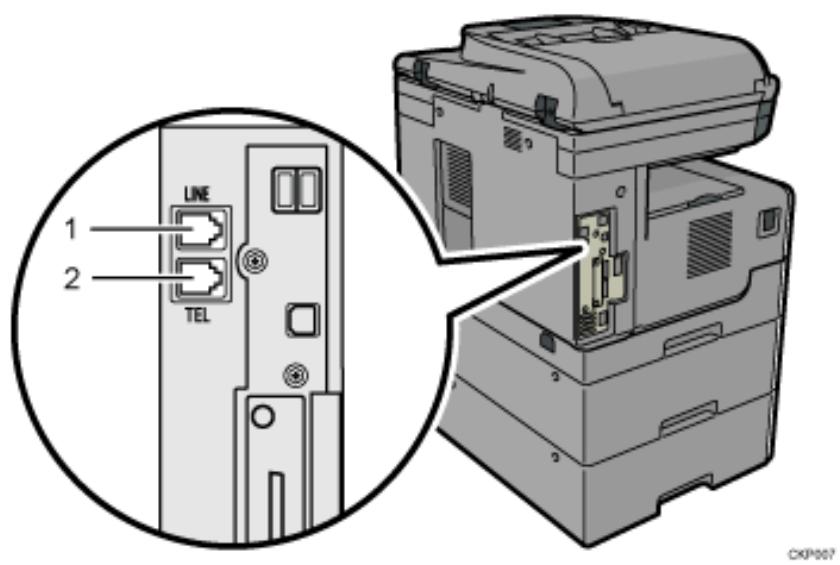 RICOH AFICIO MP301SP - Anschlieben der Telefonleitung - 1
