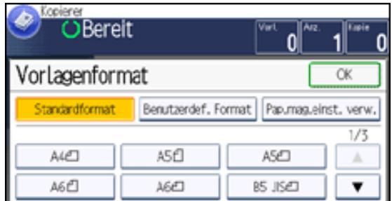 RICOH AFICIO MP301SP - Auswahlen eines Standardformats für die Vorlage - 2