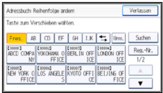 RICOH AFICIO MP301SP - Ändern der Reihenfolge gespeicherter Namen - 2