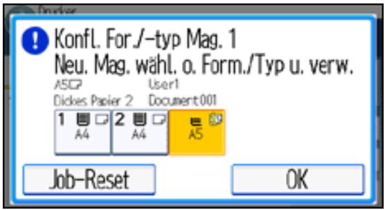 RICOH AFICIO MP301SP - Wenn ein Fehler mit dem angegebenen Papierformat und -typ auftritt - 1