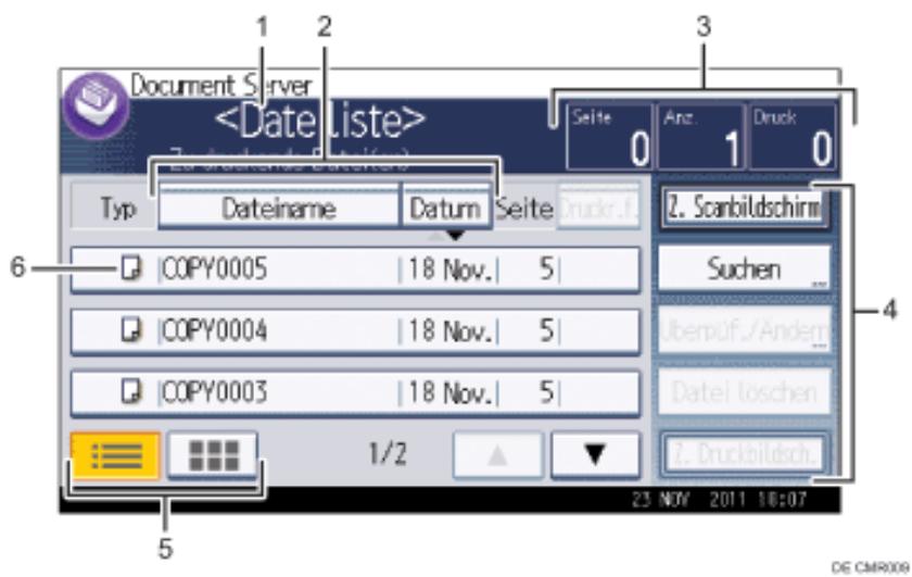 RICOH AFICIO MP301SP - Verwendendes [Document Server]-Bildschirms - 1