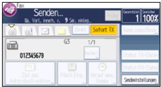 RICOH AFICIO MP301SP - Senden von Originalen über das Vorlagenglas (Sofortsenden) - 2
