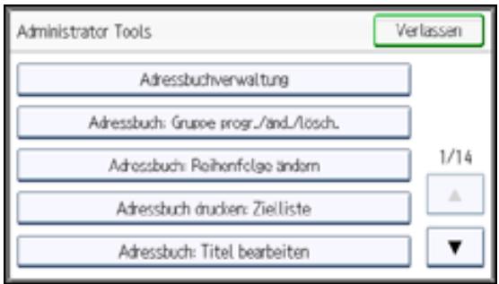 RICOH AFICIO MP301SP - Ändern der Reihenfolge gespeicherter Namen - 1