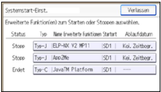 RICOH AFICIO MP301SP - Starten einer erweiterten Funktion über das Bedienfeld - 2