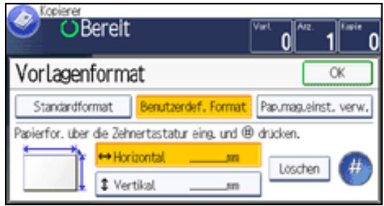 RICOH AFICIO MP301SP - Angeben eines benutzerdefinierten Formats für die Vorlage - 2