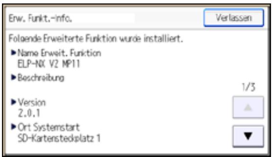RICOH AFICIO MP301SP - Anzeigen von Informationen zu erweiterten Funktionen über das Bedienfeld - 4