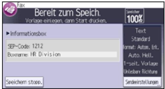 RICOH AFICIO MP301SP - Speichern von Dokumenten in der Informationsbox - 3