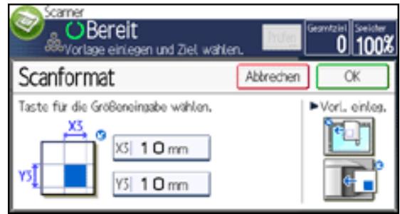 RICOH AFICIO MP301SP - Scaneinstellungen im Bildschirm für benutzerdefinierte Formate - 3