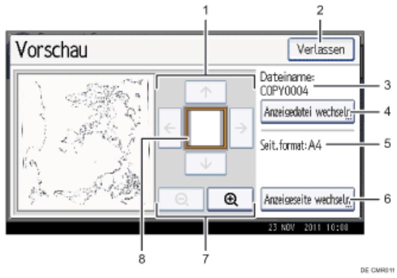 RICOH AFICIO MP301SP - [Vorschau]-Bildschirm unter der Funktion Document Server - 1