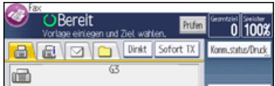 RICOH AFICIO MP301SP - Anzeige des Ziels vor der Übertragung - 1