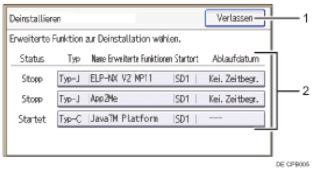 RICOH AFICIO MP301SP - Bildschirm Deinstallieren - 1