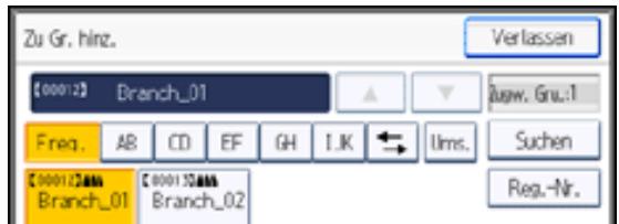 RICOH AFICIO MP301SP - Entfernen eines Name aus einer Gruppe - 1