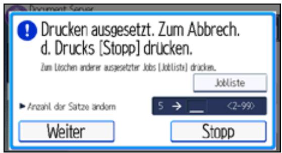 RICOH AFICIO MP301SP - Ändern der Anzahl der Druckkopien während des Druckvorgangs - 3