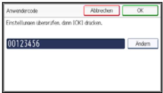 RICOH AFICIO MP301SP - Ändern eines Anwendercodes - 1