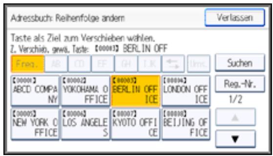 RICOH AFICIO MP301SP - Ändern der Reihenfolge gespeicherter Namen - 3