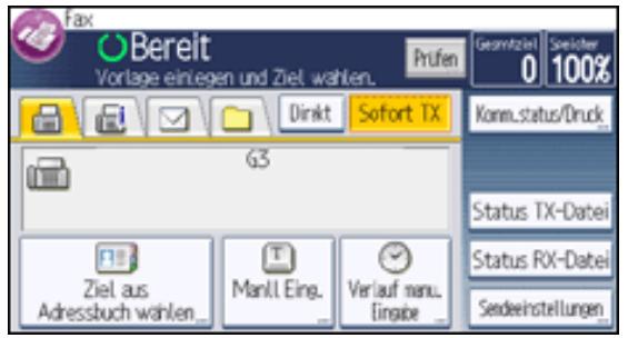 RICOH AFICIO MP301SP - Auswahl von Speicherübertragung oder Sofortübertragung - 1