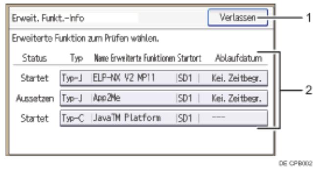 RICOH AFICIO MP301SP - Bildschirm Erw. Funktion.-Info. des Bedienfelds - 1