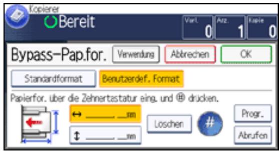 RICOH AFICIO MP301SP - Kopieren auf benutzerdefinierte Papierformate über den Bypass - 1