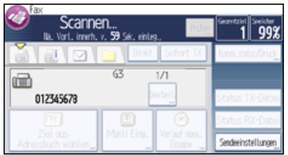 RICOH AFICIO MP301SP - Senden von Originalen über das Vorlagenglas (Speichersenden) - 2