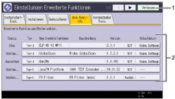 RICOH AFICIO MP6002 - Bildschirm Erw. Funkt.-Info. des Bedienfelds - 2