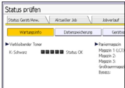 RICOH AFICIO MP7502 - Drucken Sie die jeweilige Taste und überprüfen Sie den Inhalt. - 1