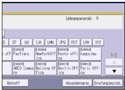 RICOH AFICIO MP7502 - Wahlen des Absender durch Eingeben der Registrierungsnummer - 1
