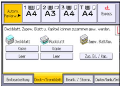 RICOH AFICIO MP7502 - Wahlen Sie [Kopie] oder [Leer] für das Deckblatt. - 1