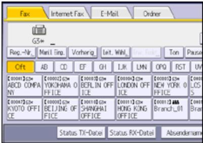 RICOH AFICIO MP7502 - Festlegen eines Internet-Faxzieles durch manuelle Eingabe - 1