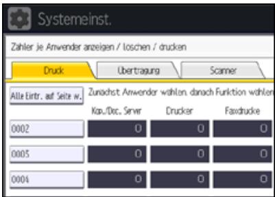 RICOH AFICIO MP7502 - Ausdrucken der Zähler für jeder Anwender - 1