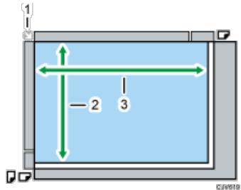 RICOH AFICIO MP9002 - Maximaler Scanbereich auf dem Vorlagenglas - 1