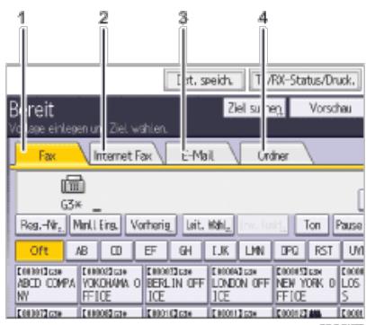 RICOH AFICIO MP9002 - Registerkarten auf dem Standby-Bildschirm - 1