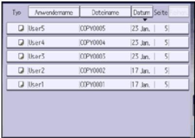 RICOH AFICIO MP9002 - Prüfung der Details eines gespeicherten Dokuments - 1
