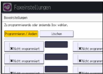 RICOH AFICIO MP9002 - Programmieren/Ändern von Transferboxen - 1