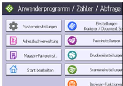 RICOH AFICIO MP9002 - Wahlen Sie Einstellungen, die Sie ändern möchten. - 1