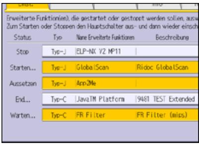 RICOH AFICIO MP9002 - Starten einer erweiterten Funktion über das Bedienfeld - 1