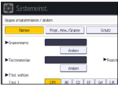 RICOH AFICIO MP9002 - Registrieren einer Gruppe - 1