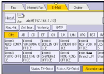 RICOH AFICIO MP9002 - Verfahren zum Festlegen eines Ziels, um Dokumente unter Umgebung des SMTP-Servers zu senden - 1