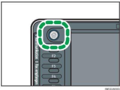 RICOH AFICIO MP9002 - Drucken Sie die Taste [Start] oben links auf dem Bedienfeld und drucken Sie dann das Symbol [Scanner] auf dem [Start]-Bildschirm. - 1