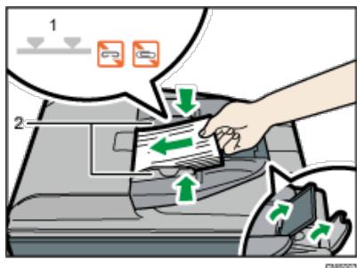RICOH AFICIO MPC305SP - Einlagen von Vorlagen in den automatischen Vorlageneinzug - 2